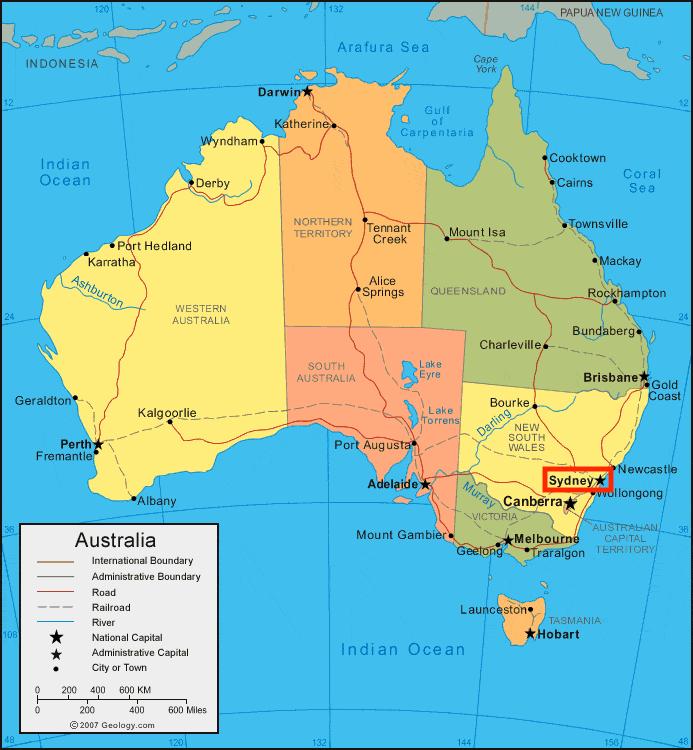 Sydney australien karta - karta över Sydney australien (Australia)