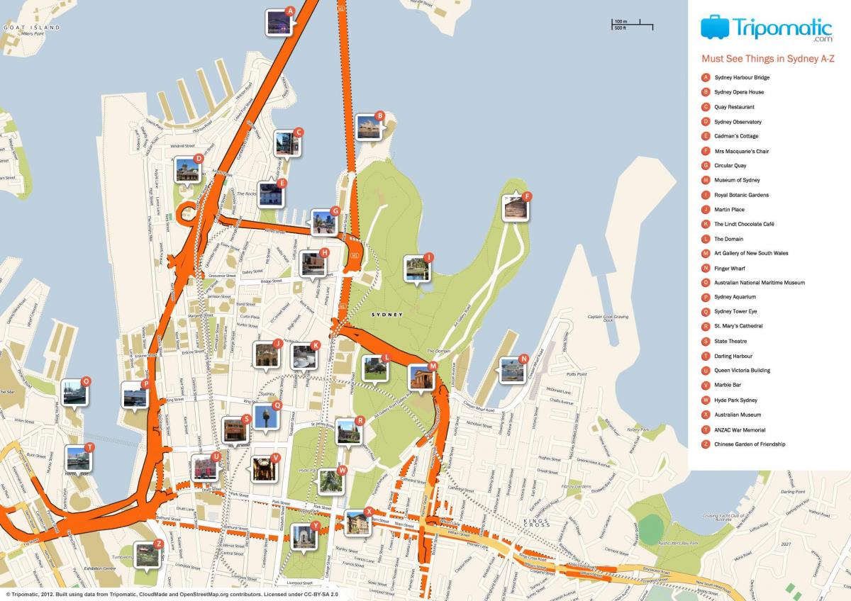 sydney karta Sydney turist karta   Turist karta över sydney (Australien) sydney karta